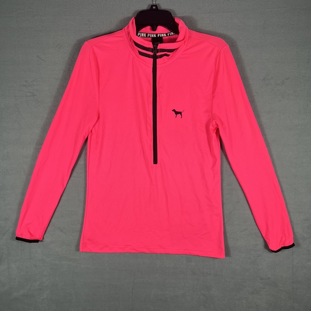PINK Victoria's Secret Ultimate Quarter Zip Pullover‎ Top Women's M Hot Pink
